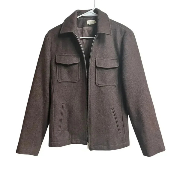 J.Crew Women's Brown Wool Blend Zip Up Jacket Medium - Picture 2 of 9